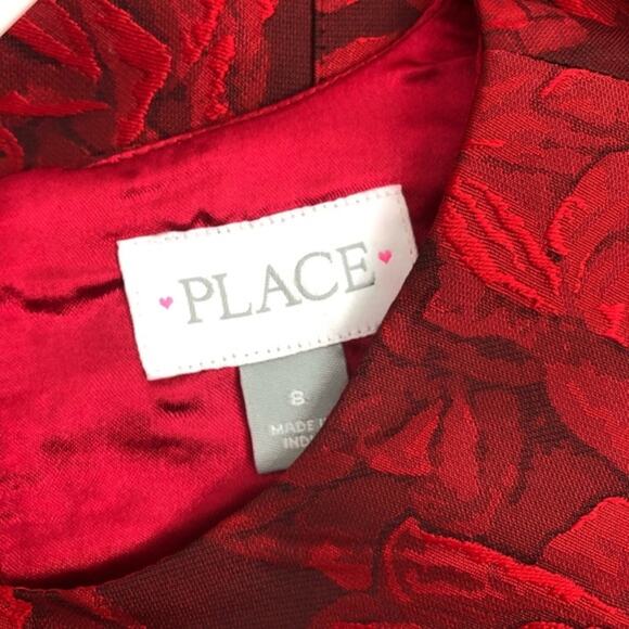 The Children’s Place Holiday Red Floral Fit & Flare Dress Sz 8 - Picture 6 of 6